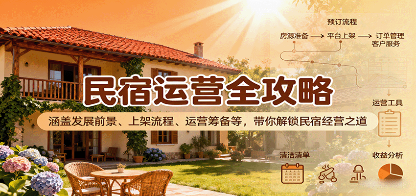 民宿运营全攻略：涵盖发展前景、上架流程、运营筹备等，带你解锁民宿经营之道-谷进海小站