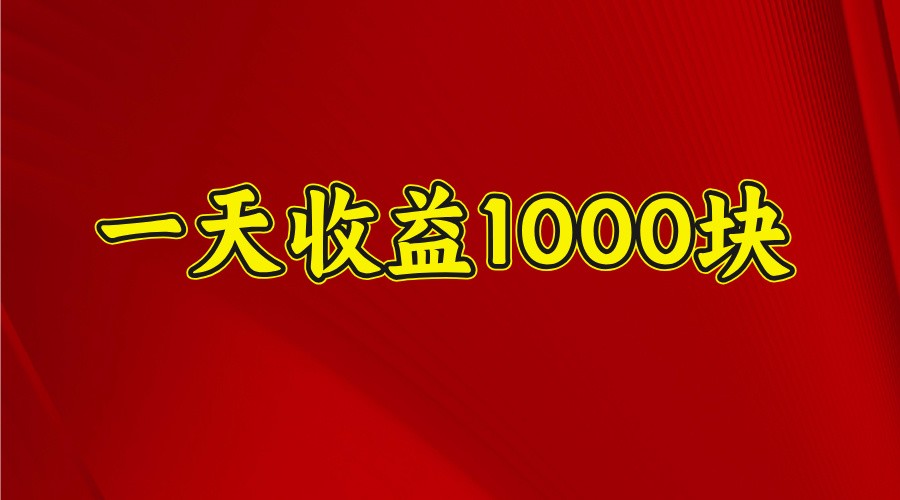 一天收益1000块，2025全网首发-谷进海小站