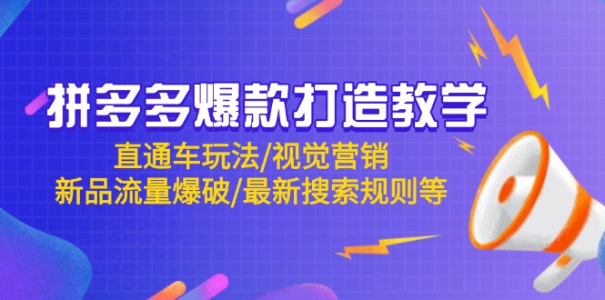 拼多多爆款打造教学：直通车玩法/视觉营销/新品流量爆破/最新搜索规则等-谷进海小站