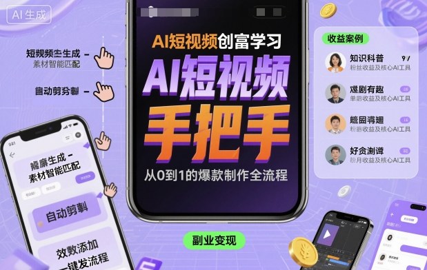AI短视频创富学习，手把手教会你制作AI短视频-谷进海小站