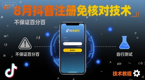 8月抖音注册免核对技术，不保证百分百，自测-谷进海小站