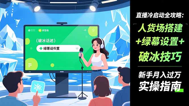 直播冷启动全攻略:人货场搭建+绿幕设置+破冰技巧，新手月入过万实操指南-谷进海小站
