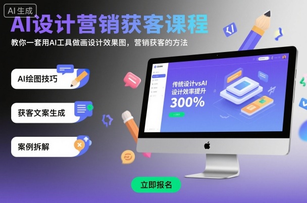 AI设计营销获客课程，教你一套用AI工具做画设计效果图，营销获客的方法-谷进海小站