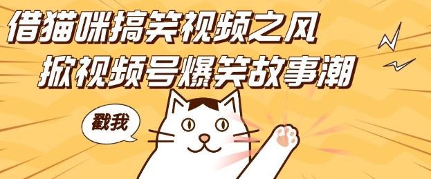 借猫咪搞笑视频之风，掀视频号爆笑故事潮，轻松日入四位数，无门槛快速入门!-谷进海小站