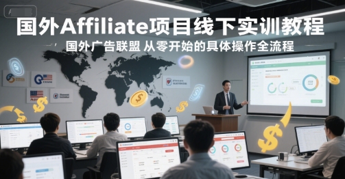 国外Affiliate项目线下实训教程，国外广告联盟从零开始的具体操作全流程-谷进海小站