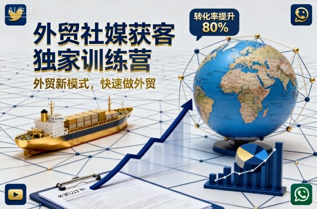 外贸社媒获客独家训练营，外贸新模式，快速做外贸-谷进海小站