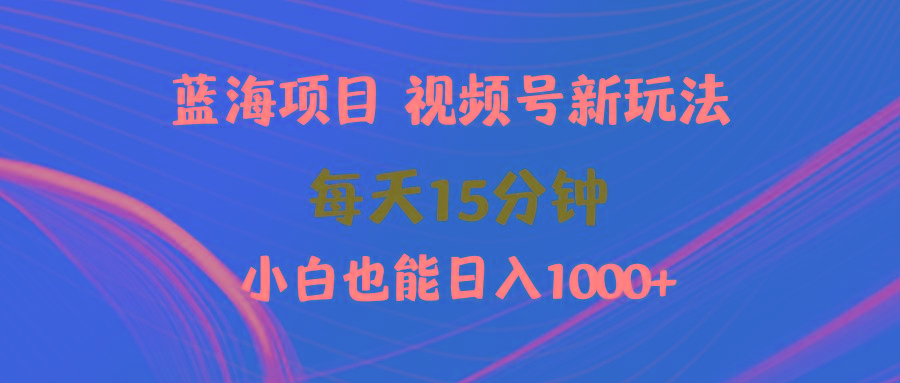 (9813期)蓝海项目视频号新玩法 每天15分钟 小白也能日入1000+-谷进海小站