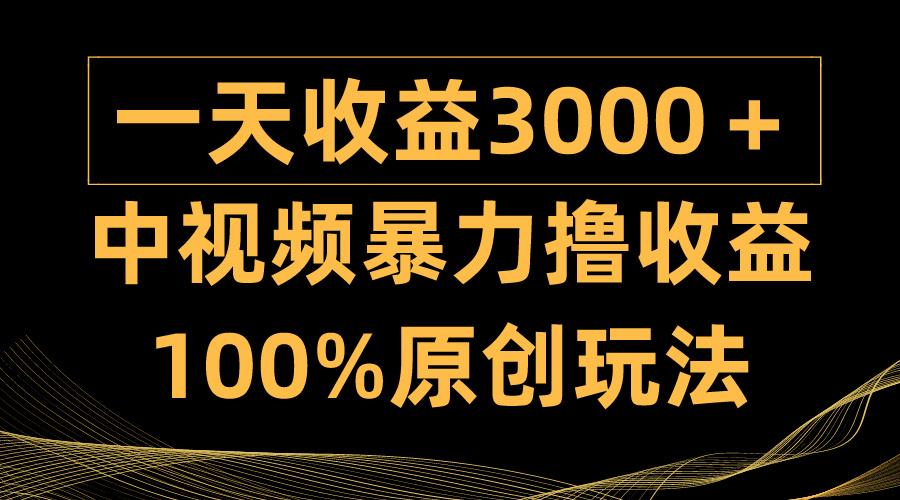 (9696期)中视频暴力撸收益，日入3000＋，100%原创玩法，小白轻松上手多种变现方式-谷进海小站