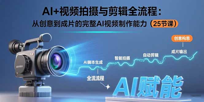 AI+视频拍摄与剪辑全流程：从创意到成片的完整AI视频制作能力(25节课-谷进海小站