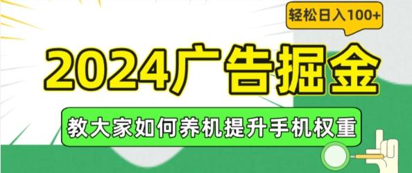 2024广告掘金，教大家如何养机提升手机权重，轻松日入100+【揭秘】-谷进海小站