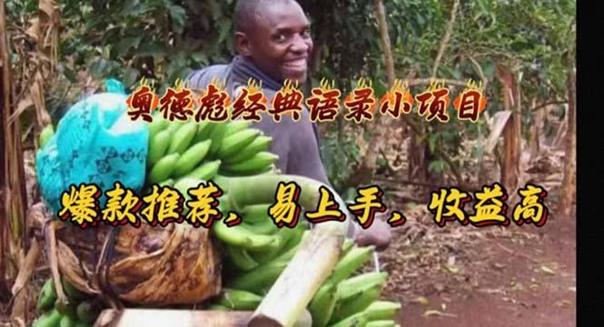 奥德彪经典语录小项目，爆款推荐，易上手，收益高-谷进海小站