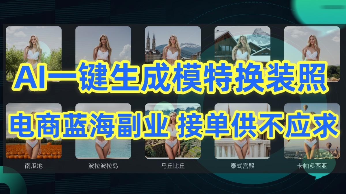 AI制作一键生成模特换装照，电商蓝海副业，接单供不应求-谷进海小站