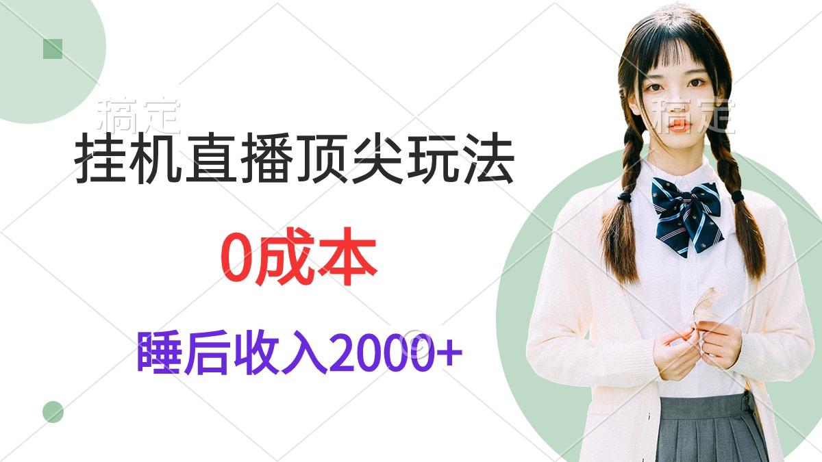 (9715期)挂机直播顶尖玩法，睡后日收入2000+、0成本，视频教学-谷进海小站