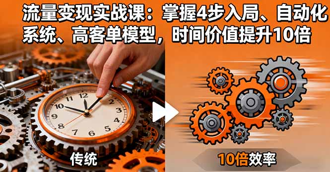流量变现实战课：掌握4步入局、自动化系统、高客单模型，时间价值提升10倍-谷进海小站