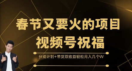 春节又要火的项目视频号祝福，分成计划+带货双收益，轻松月入几个W【揭秘】-谷进海小站