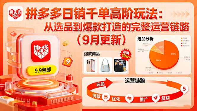 拼多多日销千单高阶玩法：从选品到爆款打造的完整运营链路(9月更新-谷进海小站