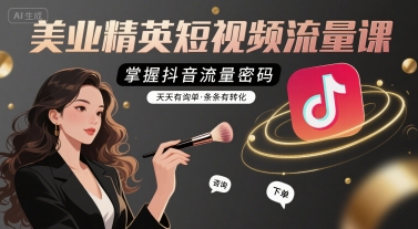美业精英短视频流量课，掌握抖音流量密码，天天有询单，条条有转化-谷进海小站