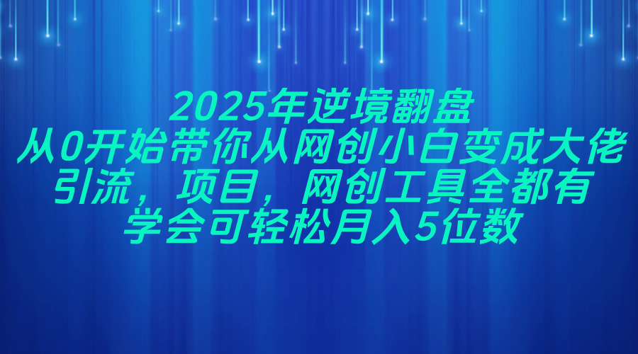 2025年逆境翻盘，从0开始带你从网创小白变成大佬，引流，项目，网创工…-谷进海小站