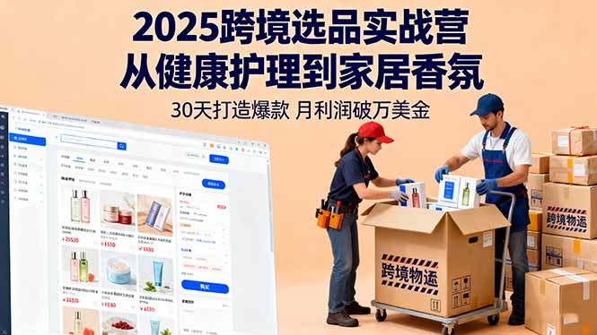 2025跨境选品实战营：从健康护理到家居香氛，30天打造爆款,月利润破万美金-谷进海小站