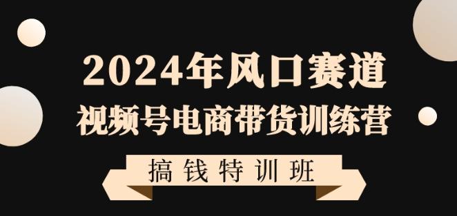 2024年风口赛道视频号电商带货训练营搞钱特训班，带领大家快速入局自媒体电商带货-谷进海小站