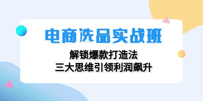电商选品实战班：解锁爆款打造法，三大思维引领利润飙升-谷进海小站