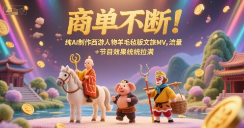 商单不断！纯AI制作西游人物羊毛毡版文旅MV，流量+节目效果统统拉满-谷进海小站