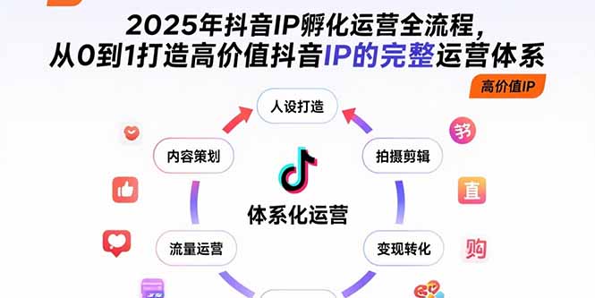 2025年抖音IP孵化运营全流程，从0到1打造高价值抖音IP的完整运营体系-谷进海小站