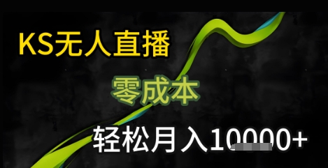 KS无人直播25年最新玩法，只需一部手机，轻松月入1W+【揭秘】-谷进海小站