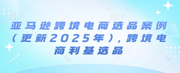 亚马逊跨境电商选品案例(更新2025年4月)，跨境电商利基选品-谷进海小站