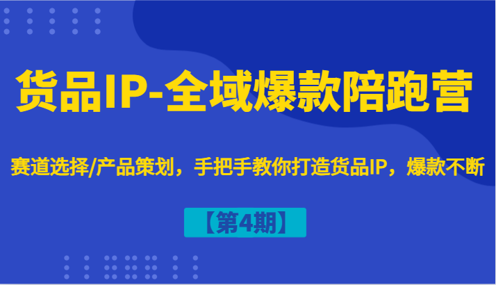货品IP-全域爆款陪跑营【第4期】赛道选择/产品策划，手把手教你打造货品IP，爆款不断-谷进海小站