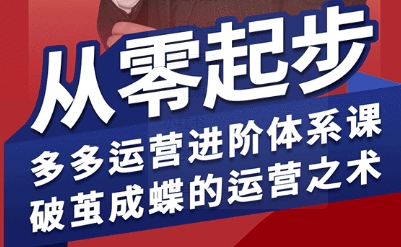 拼多多运营进阶系统课，从零起步，多多运营进阶体系课，破茧成蝶的运营之术(更新9月)-谷进海小站