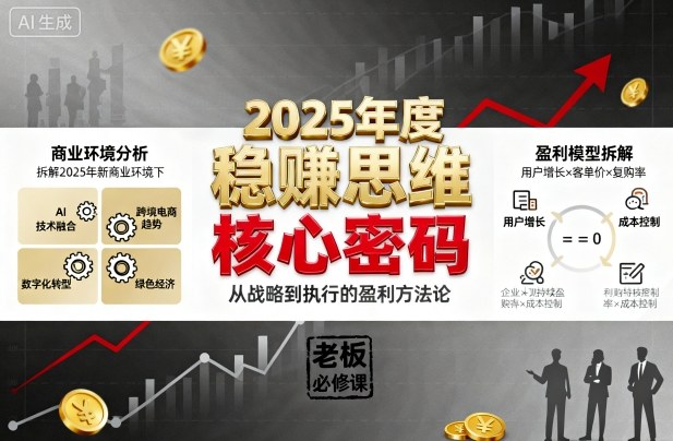 2025年度稳賺思维老板创业营，拆解2025年新商业环境下，企业实现持续盈利的核心密码-谷进海小站