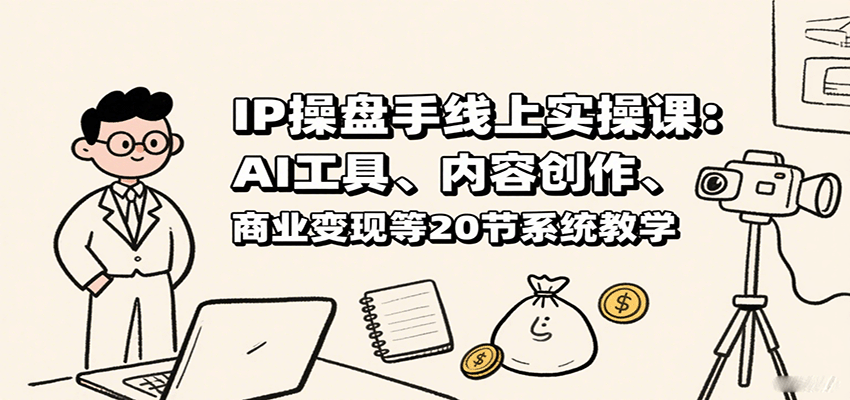 IP操盘手线上实操课：AI工具、内容创作、商业变现等20节系统教学-谷进海小站