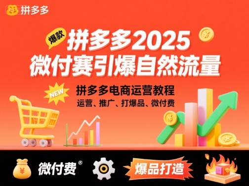 拼多多2025微付费引爆自然流量，拼多多电商运营教程，运营、推广、打爆品、微付费(更新)-谷进海小站