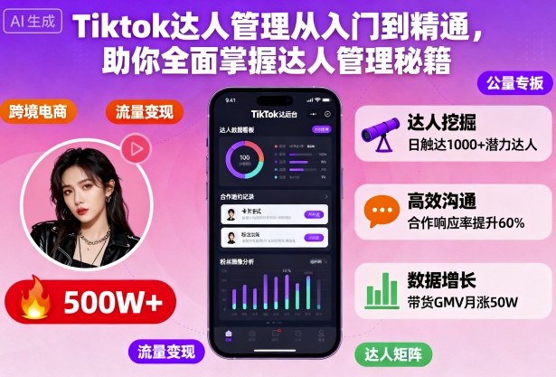 Tiktok达人管理从入门到精通，助你全面掌握达人管理秘籍-谷进海小站