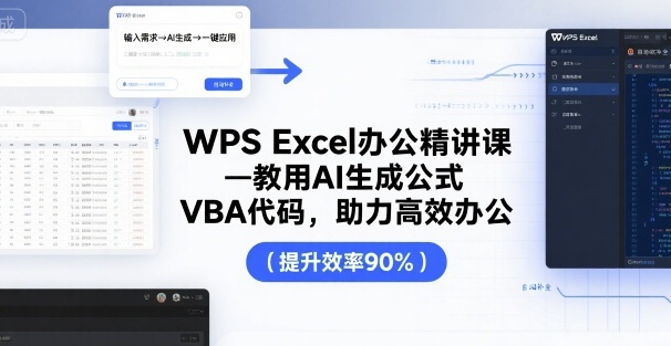 WPS Excel办公精讲课，教用 AI 生成公式，VBA 代码，助力高效办公-谷进海小站