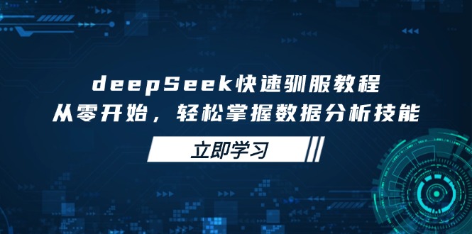 deepSeek快速驯服教程，从零开始，轻松掌握数据分析技能-谷进海小站