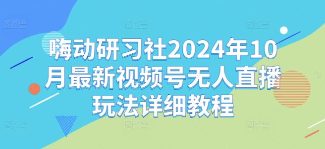 嗨动研习社2024年10月最新视频号无人直播玩法详细教程-谷进海小站