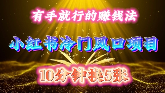 每天 10 分钟，小红书冷门风口项目开启，有手就行的搬运赚钱法，小白日入500 +【揭秘】-谷进海小站