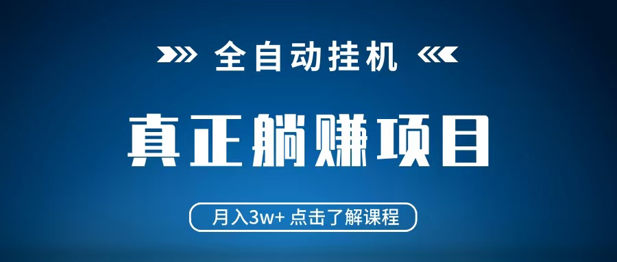 全自动挂机项目 月入3w+ 真正躺平项目 不吃电脑配置 当天见收益-谷进海小站
