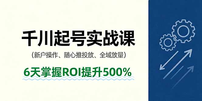 抖音千川起号实战课，新户操作,随心推投放,全域放量，6天掌握ROI提升500%-谷进海小站