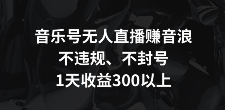 音乐号无人直播赚音浪，不违规、不封号，1天收益300+【揭秘】-谷进海小站
