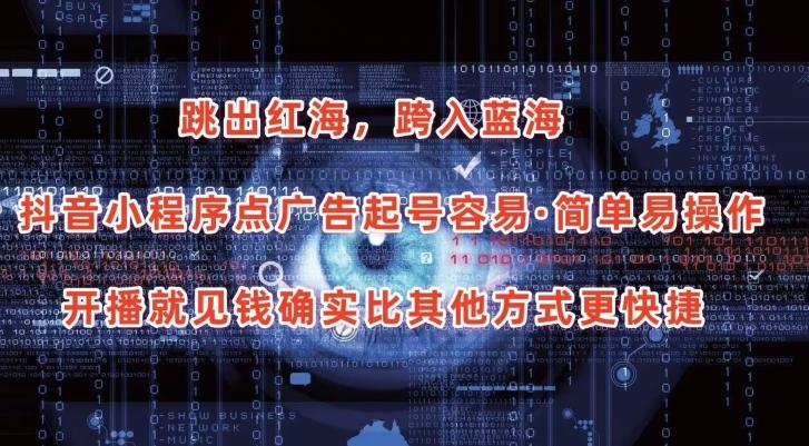 抖音小程序点广告项目，起号容易，简单易操作，开播就见有收益【揭秘】-谷进海小站
