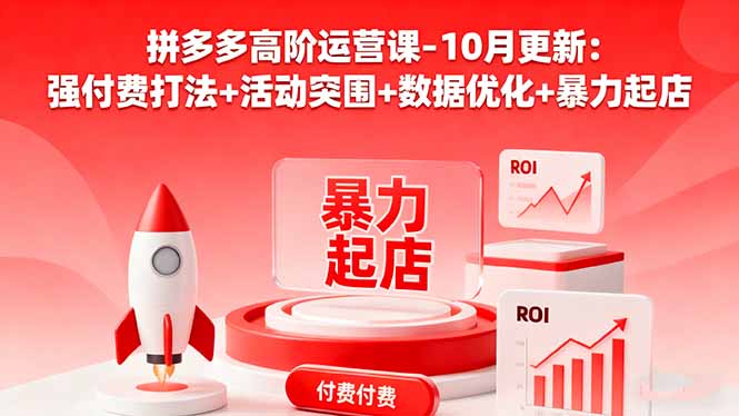 拼多多高阶运营课-10月更新：强付费打法+活动突围+数据优化+暴力起店-谷进海小站