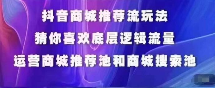 抖音商城运营课程，猜你喜欢入池商城搜索商城推荐人群标签覆盖-谷进海小站