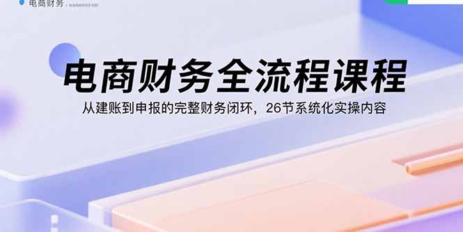 电商财务全流程课程：从建账到申报的完整财务闭环，26节系统化实操内容-谷进海小站
