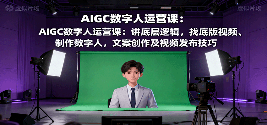 AIGC数字人运营课：讲底层逻辑，找底版视频、制作数字人，文案创作及视频发布技巧-谷进海小站