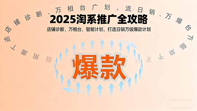 2025淘系推广全攻略，店铺诊断、万相台、智能计划，打造日销万级爆款计划-谷进海小站