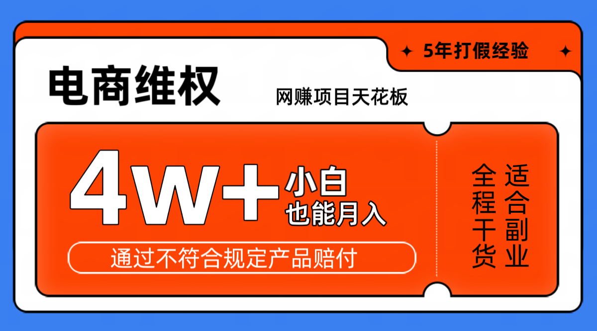 网赚项目天花板电商购物维权月收入稳定4w+独家玩法小白也能上手-谷进海小站