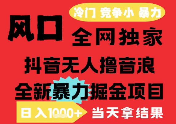 25年6月高爆抖音无人直播最新撸音浪掘金项目，解放双手小白可做，无脑日入1k+，门槛低【揭秘】-谷进海小站